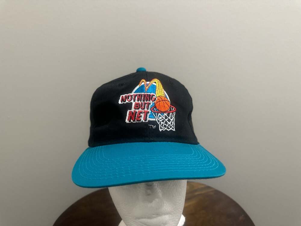 Vintage 1993 McDonald's Nothing But Net Basketball Snapback Hat One Size